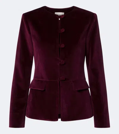 Posse Maria Cotton Velvet Jacket In Burgundy