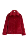 Posse Marley Quilted Cotton Velvet Jacket In Deep Red