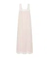 Posse Marlowe Polka-dot Lace-trim Midi Dress In Pink