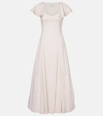 Posse Marlowe Polka-dot Cotton Maxi Dress In Animal Print