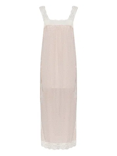 POSSE MARLOWE POLKA-DOT LACE-TRIM MIDI DRESS