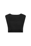 Posse Martina Crop Top In Black In Black