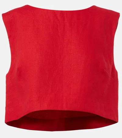 POSSE MARTINA LINEN CROP TOP