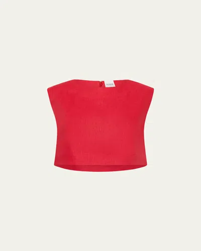 POSSE MARTINA LINEN CROP TOP