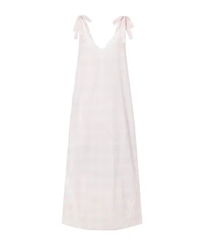 Posse Marylin Gingham Lace-trimmed Cotton Maxi Dress In Multi