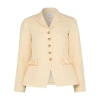 Posse Matilda Ruffled Linen Blazer In Yellow