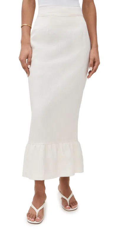 Posse Matilda Column Skirt Cream In White