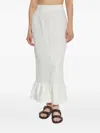 Posse Matilda Column Skirt In Cream In White