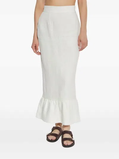 POSSE MATILDA COLUMN SKIRT IN CREAM