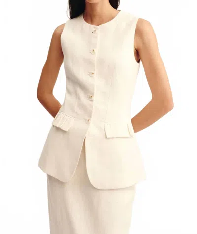 Posse Matilda Crewneck Gilet In Cream In White