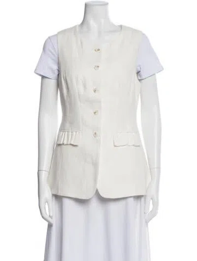 Pre-owned Posse Matilda Gilet Linen Vest W/ Tags In Neutral