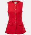 Posse Womens Red Matilda Ruffle-trim Linen Vest In Red
