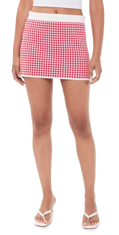 Posse Micah Skirt Red Gingham In Multi