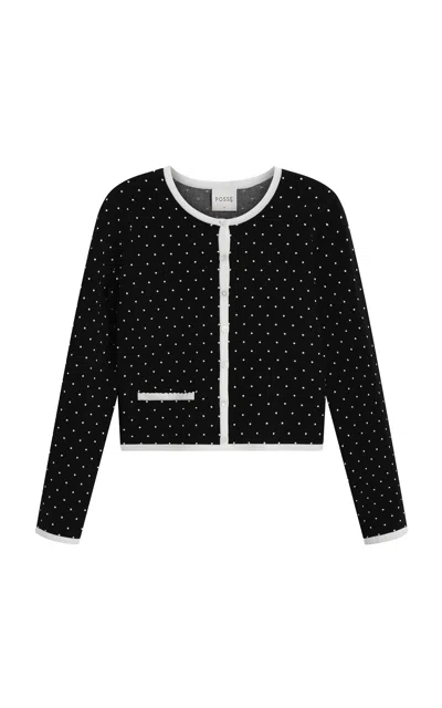 Posse Michalla Contrast-trim Cardigan In Multi