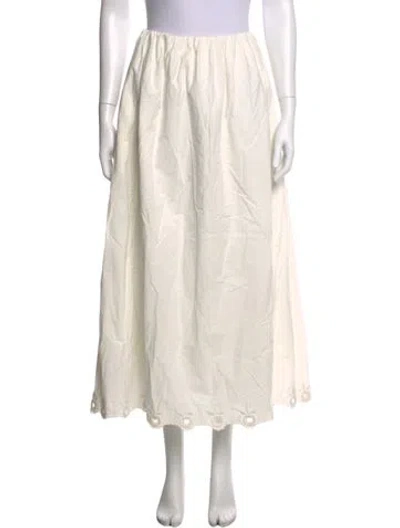 Pre-owned Posse Midi Length Skirt W/ Tags In White