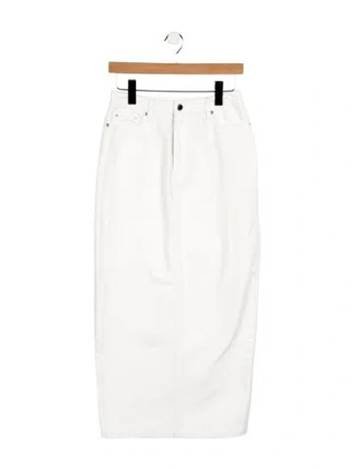 Pre-owned Posse Midi Length Skirt In White
