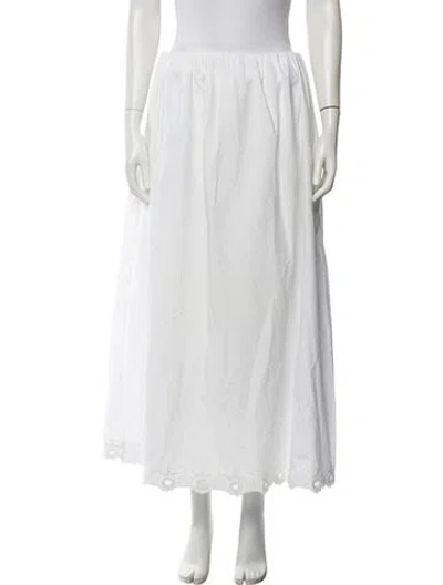 Pre-owned Posse Midi Length Skirt In White