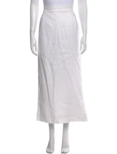 Pre-owned Posse Midi Length Skirt In White
