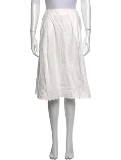 Pre-owned Posse Midi Length Skirt In White