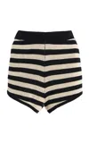 Posse Miles Striped Knit Shorts In Black