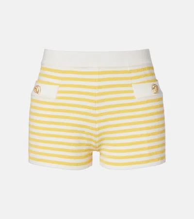 Posse Millie Striped Shorts In Yellow