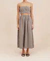 Posse Mira Bandeau Top In Black & Cream Gingham