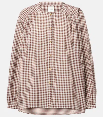 Posse Mira Gingham Cotton Shirt In Brown