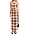 Posse Mira Maxi Skirt In Mocha Gingham In Multi