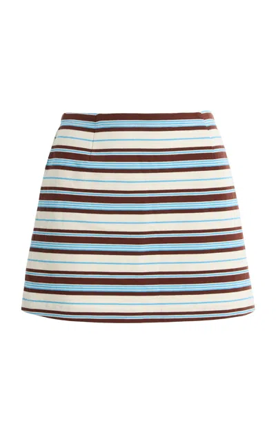 Posse Nadine Striped Cotton Mini Skirt In Multi
