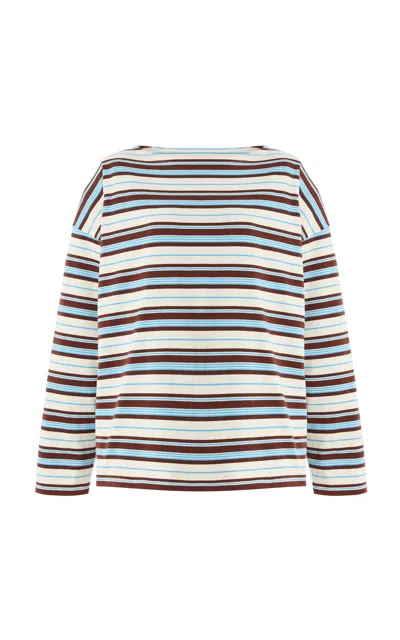 Posse Nadine Striped Cotton Top In Multi