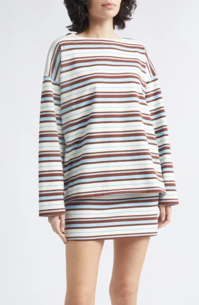 Posse Nadine Striped Cotton-jersey Shirt In Pink