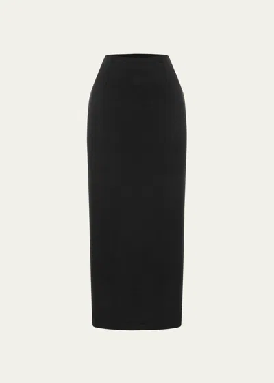 Posse Nancy Linen Pencil Skirt In Black