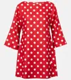 Posse Nina Polka-dot Linen Minidress In Red