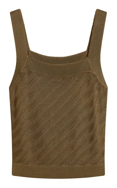 Posse Nyla Striped Knit Tank Top In Green