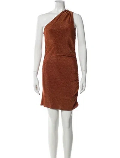 Pre-owned Posse Nylon Mini Dress In Brown/gold