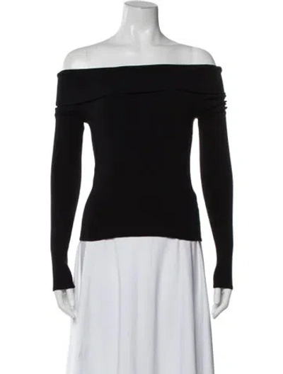 Pre-owned Posse Off-the-shoulder Sweater W/ Tags In Black