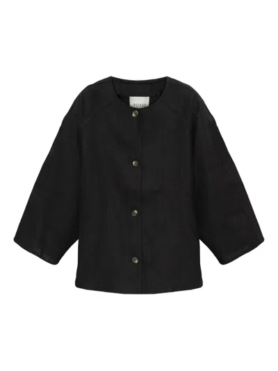Posse Olivia Buttoned Top In Black