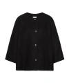 Posse Olivia Flare Linen Button-up Top In Black
