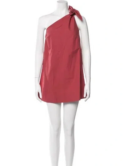 Pre-owned Posse One-shoulder Mini Dress In Red