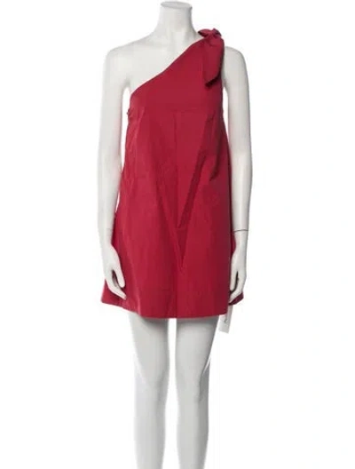 Pre-owned Posse One-shoulder Mini Dress In Red