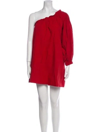 Pre-owned Posse One-shoulder Mini Dress In Red