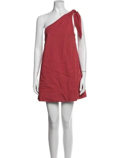 Pre-owned Posse One-shoulder Mini Dress In Red
