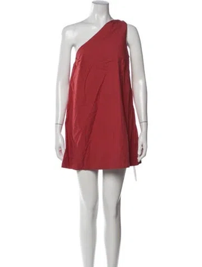 Pre-owned Posse One-shoulder Mini Dress In Red