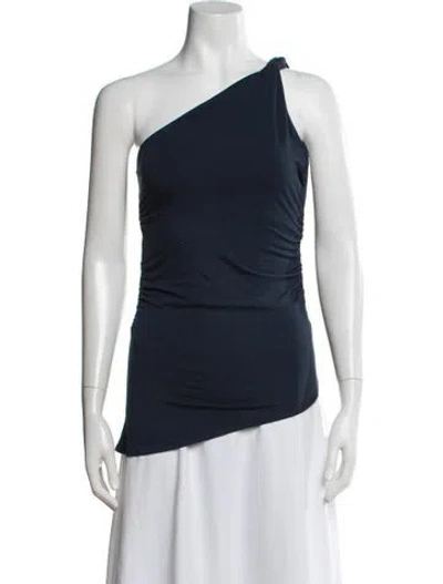 Pre-owned Posse One-shoulder Sleeveless Top In Blue