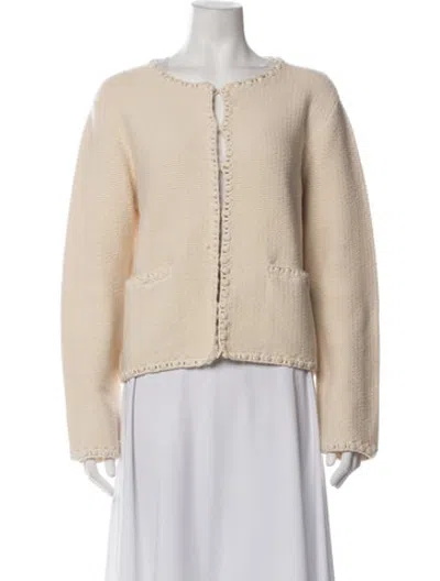 Pre-owned Posse Open Front Sweater In Neutrals