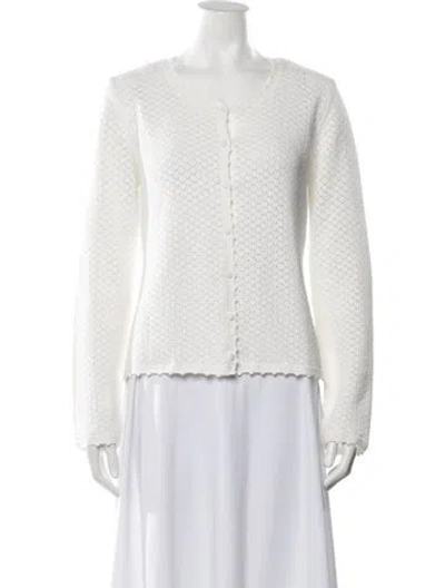 Pre-owned Posse Open Front Sweater W/ Tags In White
