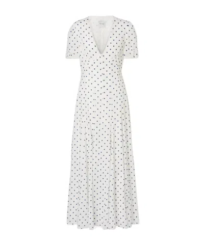 Posse Paloma Polka-dot Maxi Dress In White