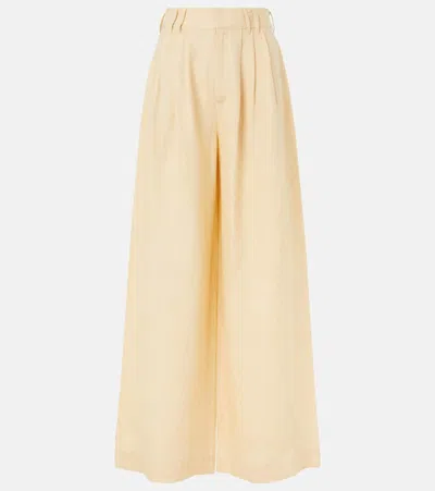 Posse Parker High-rise Wide-leg Pants In Yellow