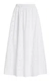 Posse Peggy Embroidered Maxi Skirt In White