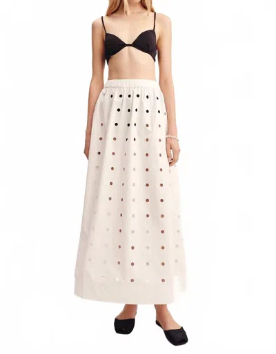 Posse Peggy Midi Skirt In Vintage White In Neutral